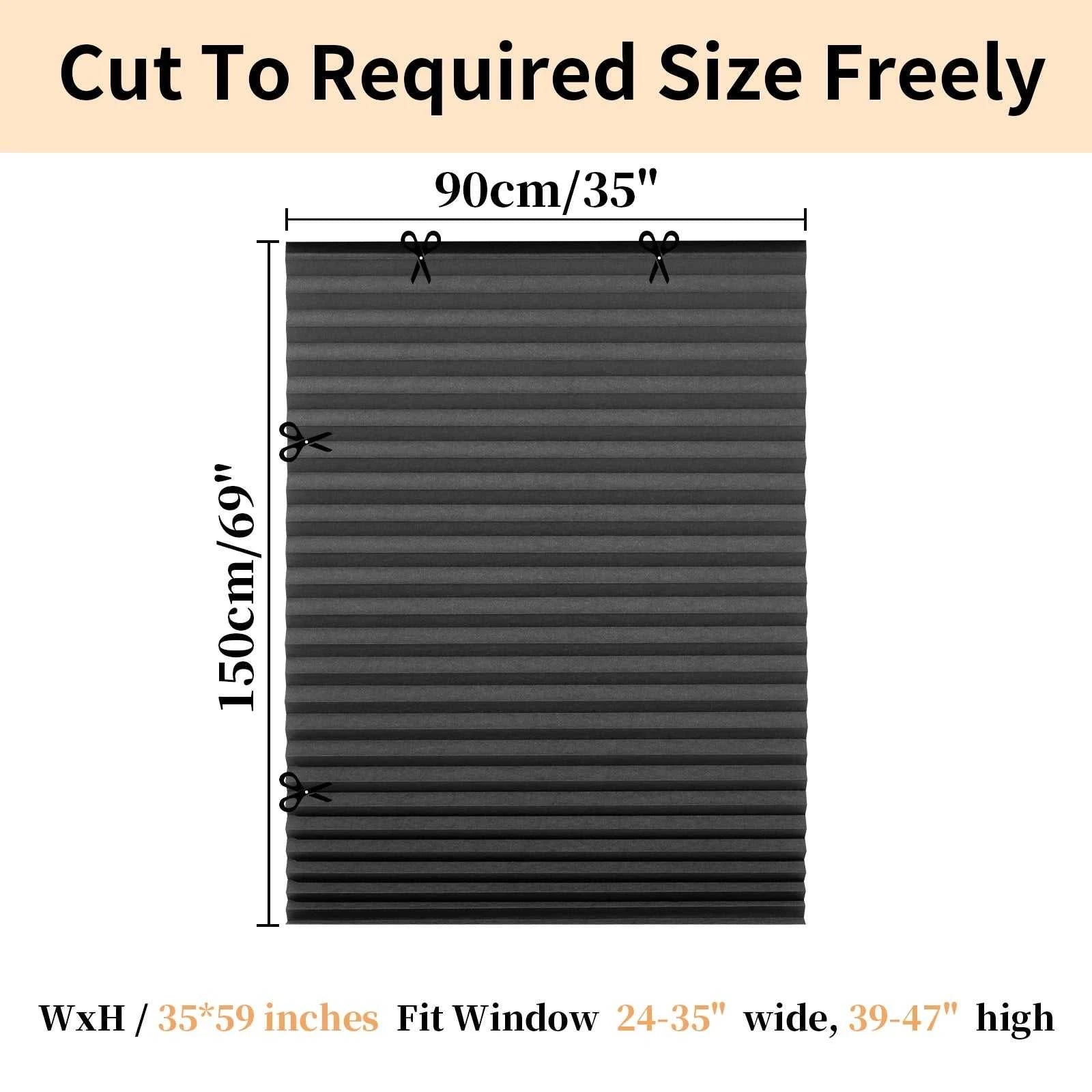 Blind for Window Self Adhesive Pleated Blinds Cordless No Drill Fabric Shutter Room Darkening Shades Blackout Shutters The jack market .AU The jack market .AU Home $ 53 14:496#Black Full blackout