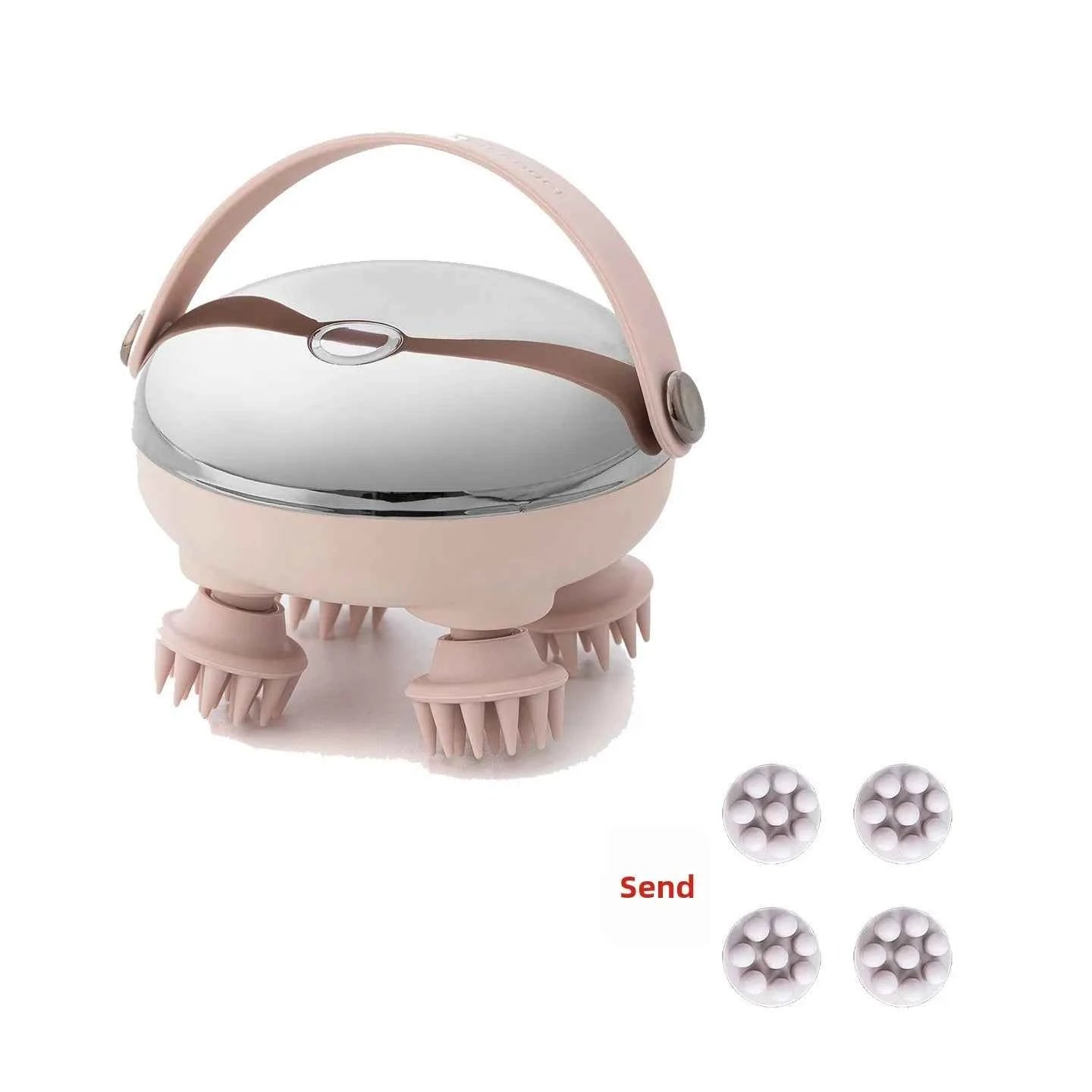 Rechargeable Electric Scalp Massager - Waterproof Handheld Device with 4 Massage Claws for Stress Relief & Relaxation