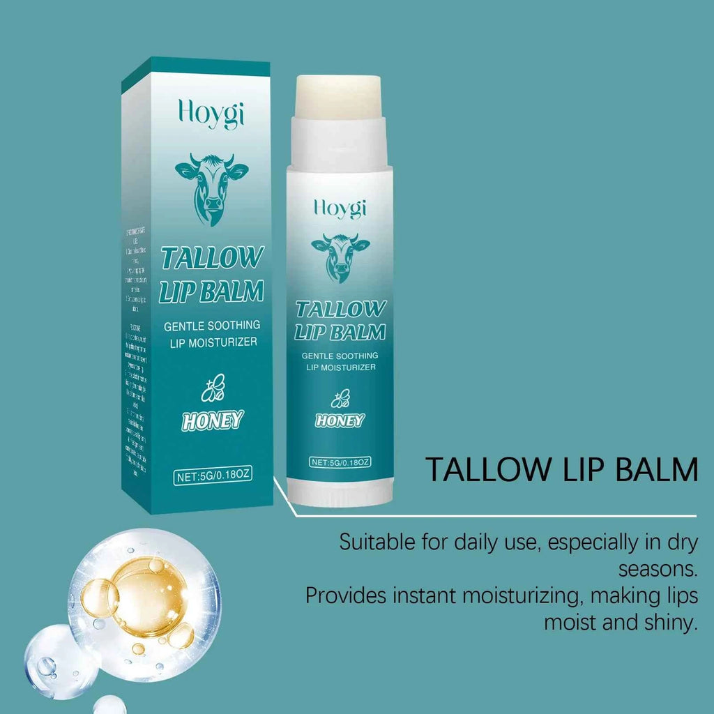 Nourish Tallow Lip Balm – Deep Moisturizing Care for Soft, Plump Lips, Gentle Exfoliation & Reduced Lip Lines