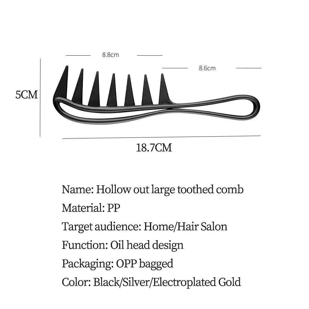 CombPro Antistatic Wide-Tooth Curl Comb - Effortless Detangling & Retro Style for All Hair Types