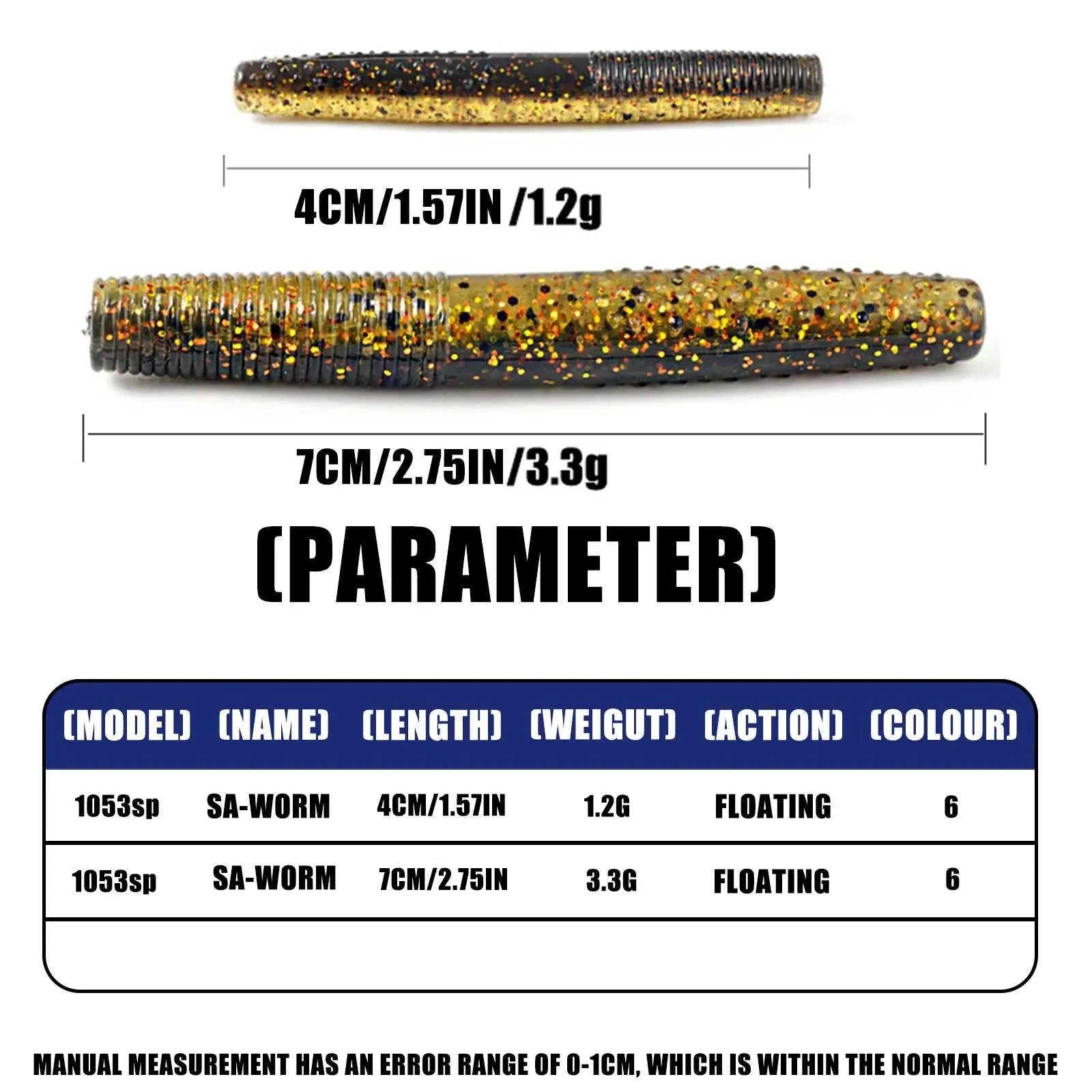 SAMOLLA Floating Worms Bass Fishing Lure Soft Plastic Artificial Bait Ned Wacky Rig Tpe Floating Weightless Leurre Souple Wobble The jack market .AU The jack market .AU Fishing Gear $ 21 14:29#A;5:100014443#4CM 10PCS