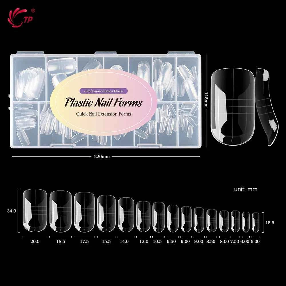 TP 150pcs New Clear Nail Dual Forms Hawk Claw Shape Poly Nail Gel Molds Full Cover False Nail Tips Extension Top Manicure Tools