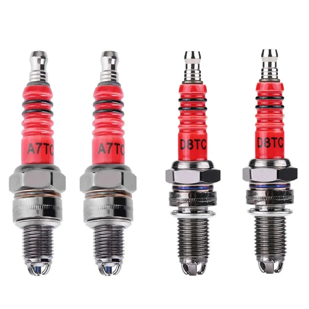 Racing Spark Plug 3 Triple Electrode A7TC D8TC For GY6 CG 50 70 110 125 150CC Motorcycle Atv Scooter Motorcycle Ignition 1/2Pcs