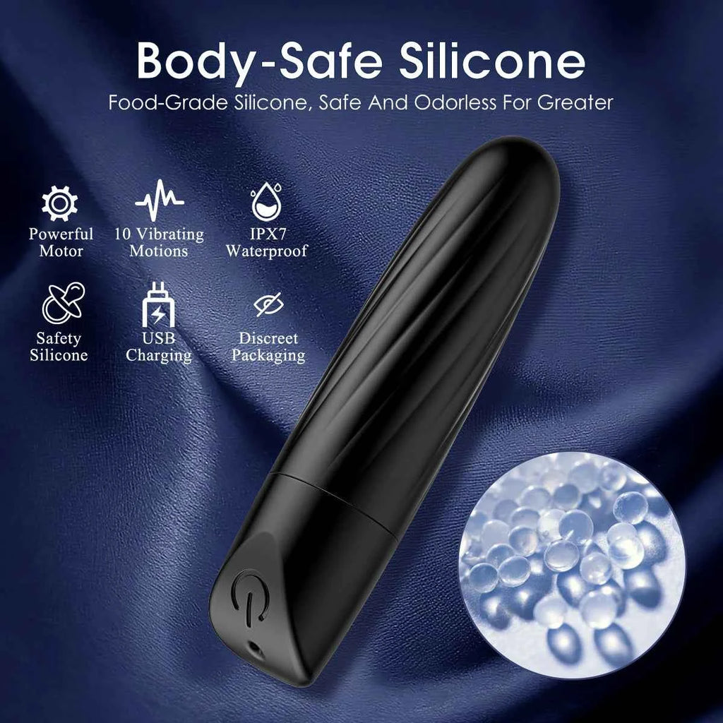 Blissful Touch Waterproof Silicone Bullet Vibrator - Powerful Clit & G-Spot Stimulation for Ultimate Pleasure