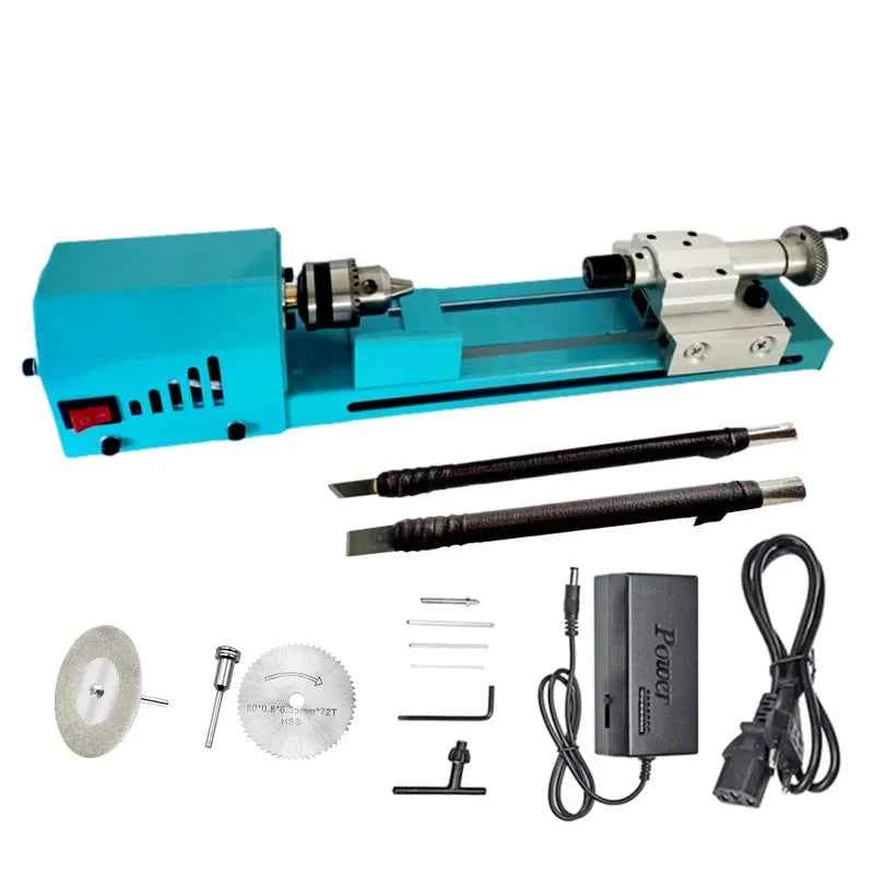 Mini Lathe Machine by [Brand Name] - Versatile Woodturning & Polishing Tool, Adjustable for Creative Projects, 110V-240V