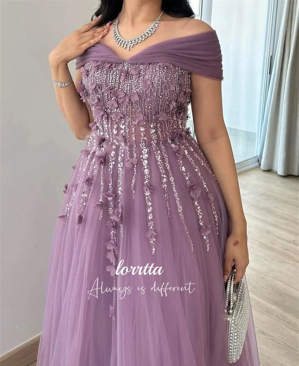 Lorrtta Wedding Party Dress Evening Eid 3D Flower Decoration Robe Soiree Robes De Cocktail Dresses Elegant Woman Gala Customized
