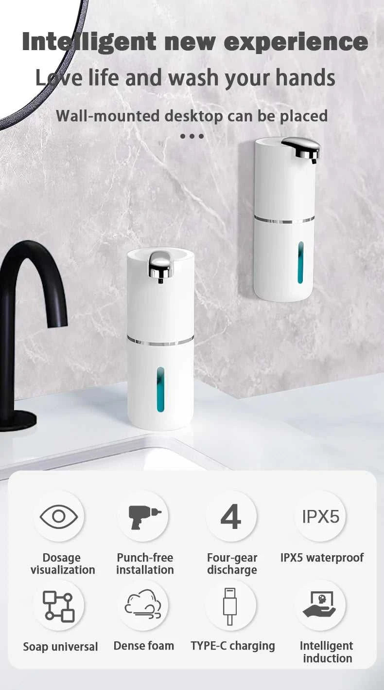 380ML Touchless 4-Gear Adjustable USB Rechargeable ABS Plastic Infrared Automatic Sense Soap Dispenser Hand Washing Pump Machine The jack market .AU The jack market .AU Home $ 72 14:29#White-Foam