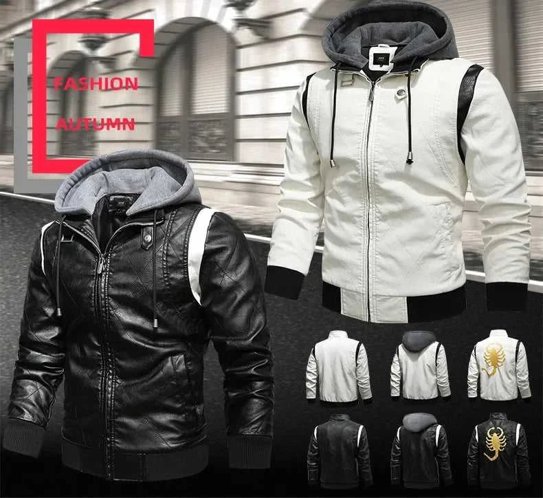 Spring Men's Leather Jacket High Quality Stand Collar Fashion Youth Embroidery Hooded PU Leather Coats EUR Size 3XL Men Clothing The jack market .AU The jack market .AU Men Fashion $ 78 14:771#White hooded;5:4183#EUR 3XL--CHN 4XL