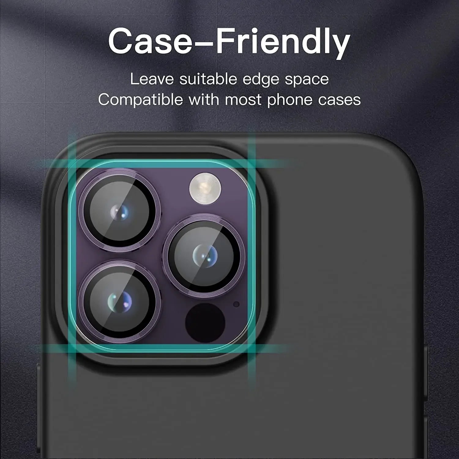 Brand Name Deep Purple Camera Lens Protector - 2-3Pcs Premium Glass Protection for iPhone 14 Pro Max, 13, 12, 11