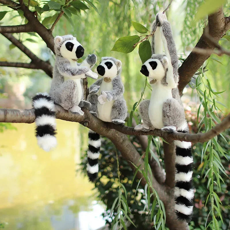 Simulation Lemur Plush Animal Monkey Toys Realistic Kawaii Stuffed Doll Room Decor Soft Pillow Children Boys Birthday Gifts