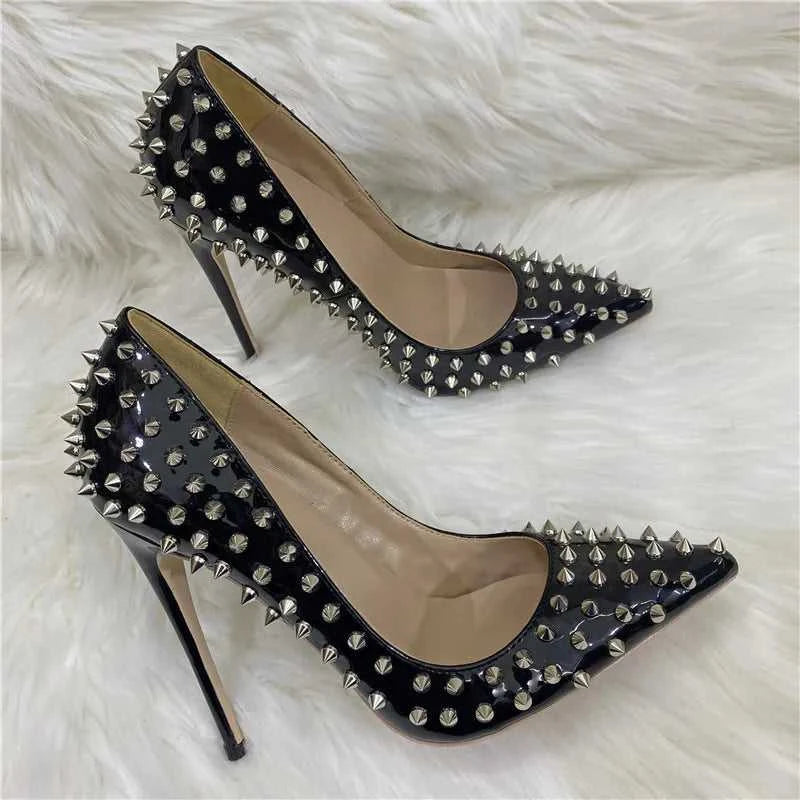 Super Thin Heel 8 10 12CM Sexy All Spikes Rivets Women Pumps Pointed Toe Super High Heels Party Nightclub Fashion Shoes Size 46 The jack market .AU The jack market .AU Step Up Your Style: Trendy Shoes for Every Occasion! $ 117 14:173#As Picture Shown;200000124:100010483