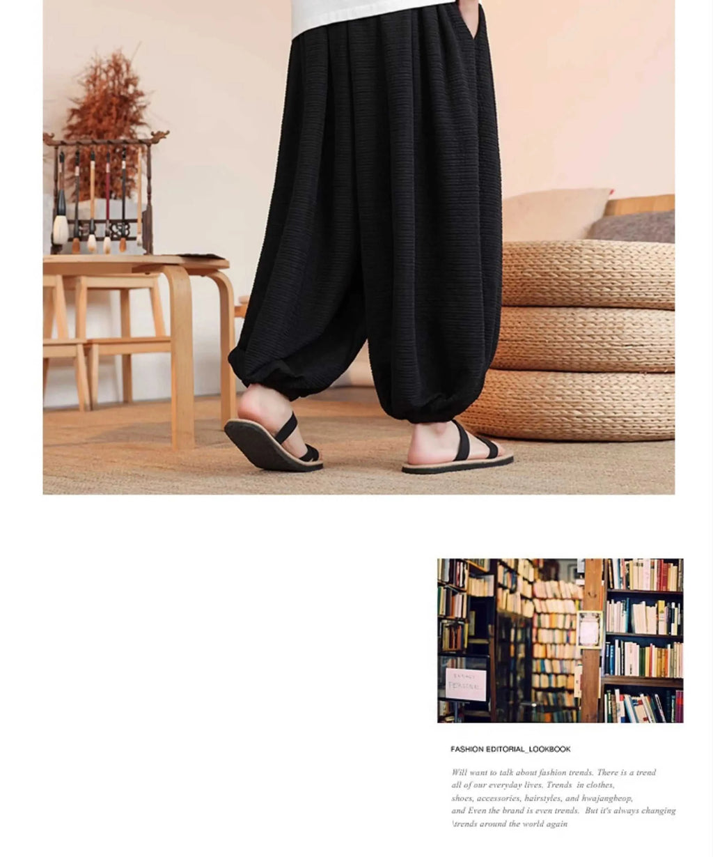 Summer Wide Leg Pants Men's Solid Color Casual Japanese Styles Harun Pants Men Fashion Loose Harajuku Lantern Trousers Plus Size The jack market .AU The jack market .AU Men Fashion $ 61 14:193#Red;5:361386#Asian M 50-60KG