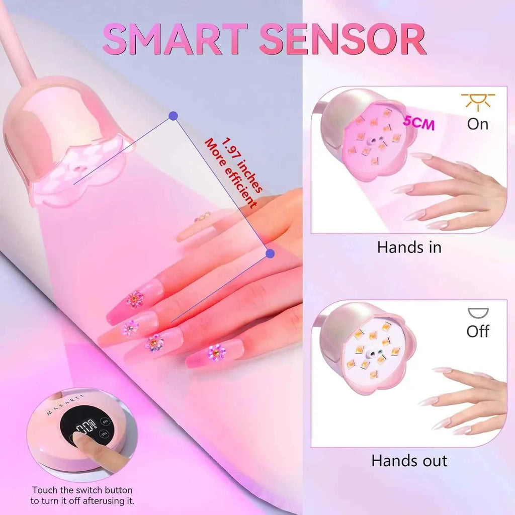 Makartt Mini UV LED Nail Lamp - Rechargeable & Fast-Curing Gooseneck Design for Perfect Gel Nails at Home
