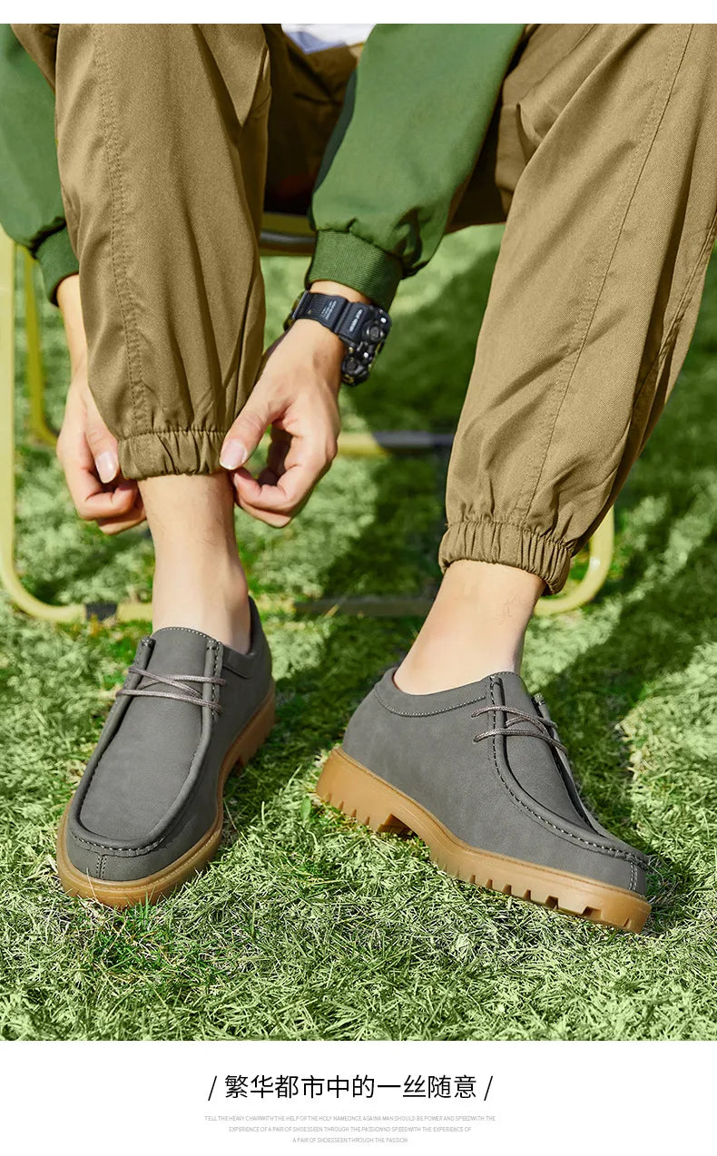 New 2025 Spring Autumn Outdoor Men's Walking Shoes Men Durable Sole Casual Loafers Male Fashion Cow Leather Footwear