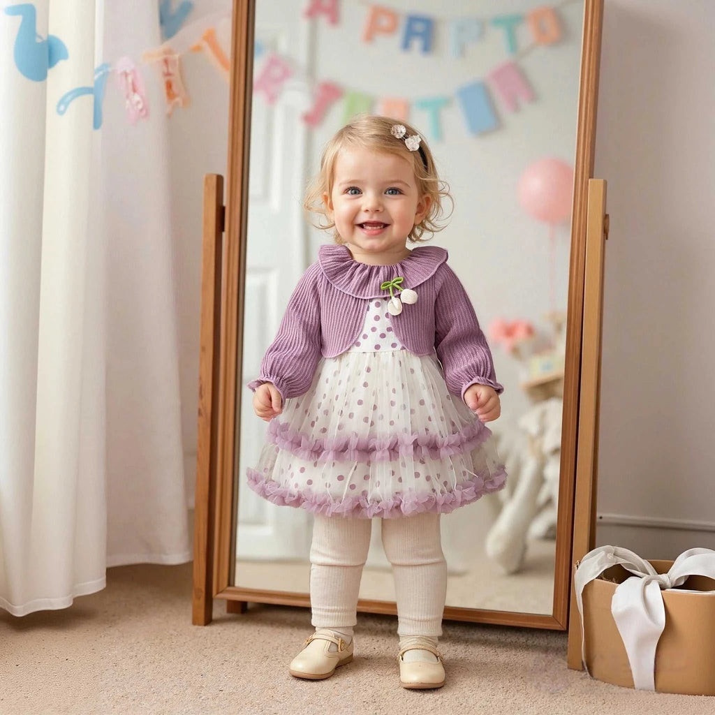 Baby Girl Birthday Party Dress Tulip Polka Dot Knitted Doll Neck Mesh Baby Girl Dress Gentle And Sweet Baby Girl Clothing The jack market .AU The jack market .AU Mum & Kids: Essential Products for Every Family $ 30 14:496;200000463:200661895#L(9-12M)