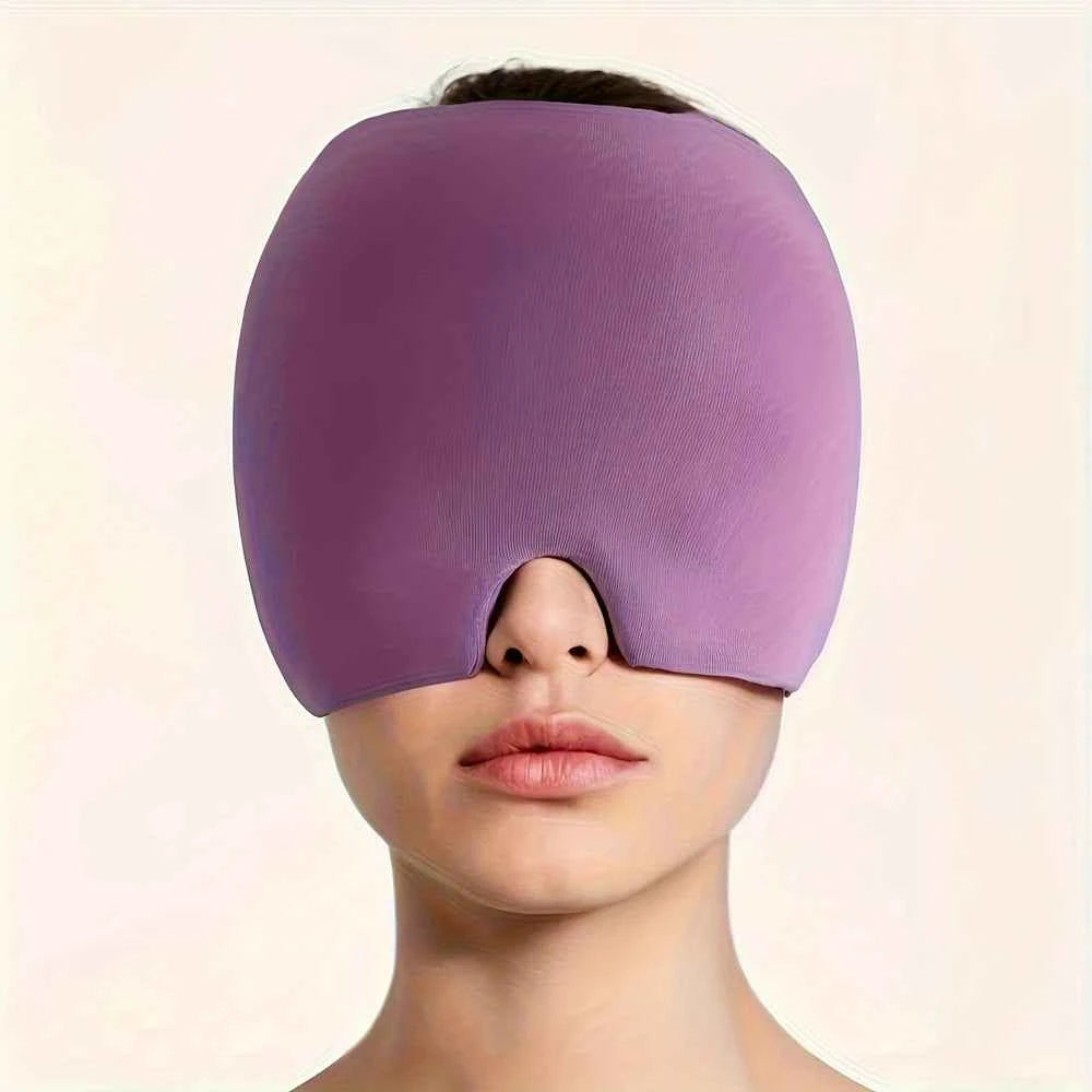 Migraine Relief Cap - Dual Hot & Cold Therapy Head Wrap for Headaches, Sinus Pressure & Puffy Eyes