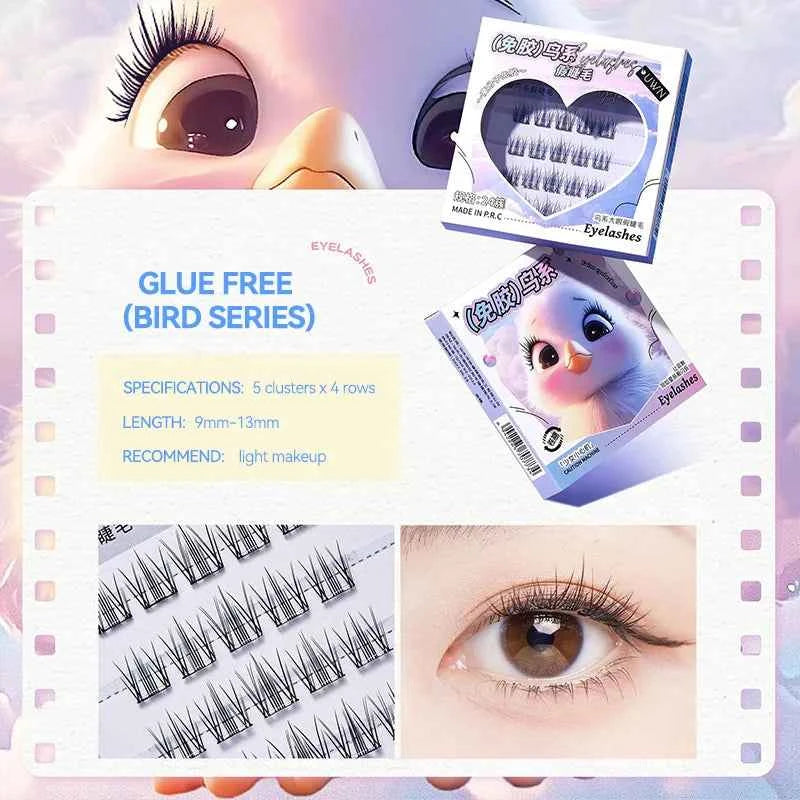 Animal Series No-Glue False Eyelashes - Natural Curl & Volume, Easy Application for Beginners