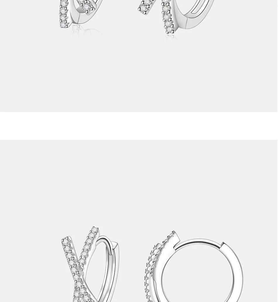 PERFANY 0.28CT Full Moissanite Hoop Earrings Women S925 Pure Silver Cross Design Laboratory Diamond Fashion Jewelry Party Gift The jack market .AU The jack market .AU Jewellery & Chains $ 82 200001034:361180#Total-0.28CT