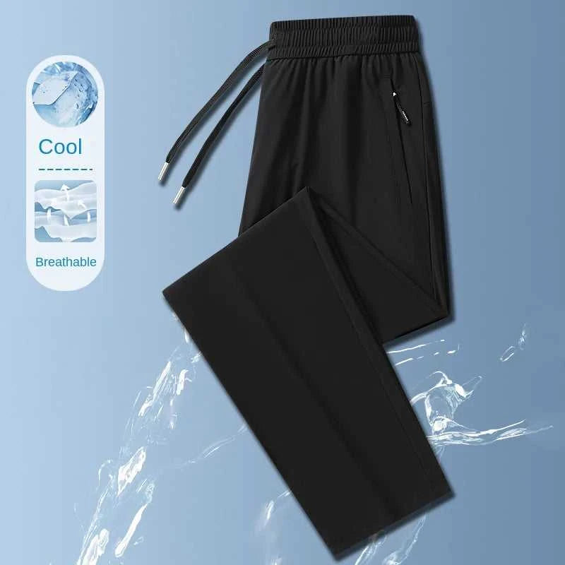 Ice Silk Men's trousers 2024 summer black-and-gray thin style business casual pants outdoor stretch breathable straight leg loos The jack market .AU The jack market .AU Men Fashion $ 51 14:175#qianhui;200007763:201336106;5:200661035