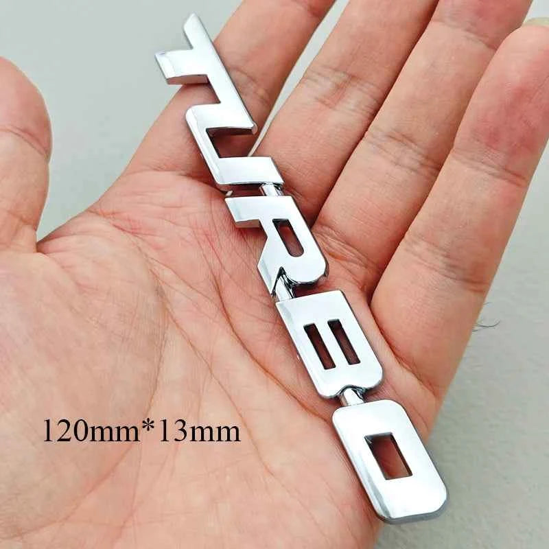 3D ABS Chrome Black Car Sticker Logo TURBO Fender Side Badge Rear Trunk Emblem Decals For Car Sport TURBO Universal Accessories