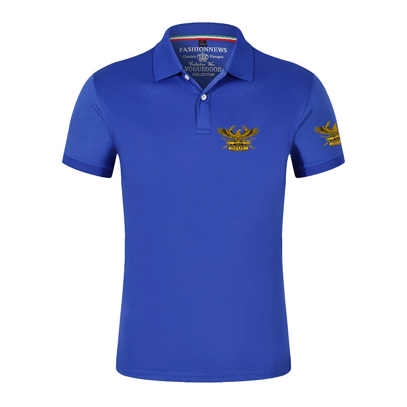 2024 New SPQR Roman Gladiator Imperial Golden Eagle Printed Summer Casual Polo Shirts Men Summer Short Sleeves T-shirts Tops