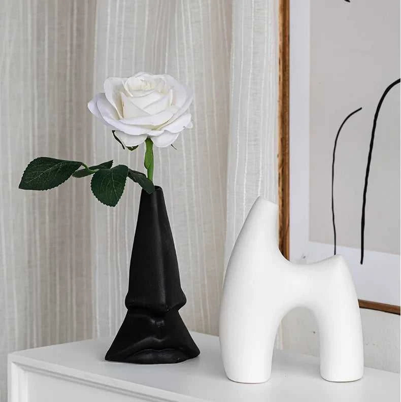 Nordic Decoration Home Flower Vase Black and White Art Ceramic Vase Minimalism Dried Flower Arrangement Accessories B&B Ornament The jack market .AU The jack market .AU Home $ 51 14:200006155#1pcs