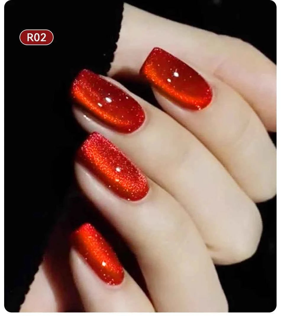 UR SUGAR 15ml  Autumn Winter Red Cat Magnetic Gel Nail Polish White Dopamine Nail Sparkling Glitter Soak Off UV LED for Manicure