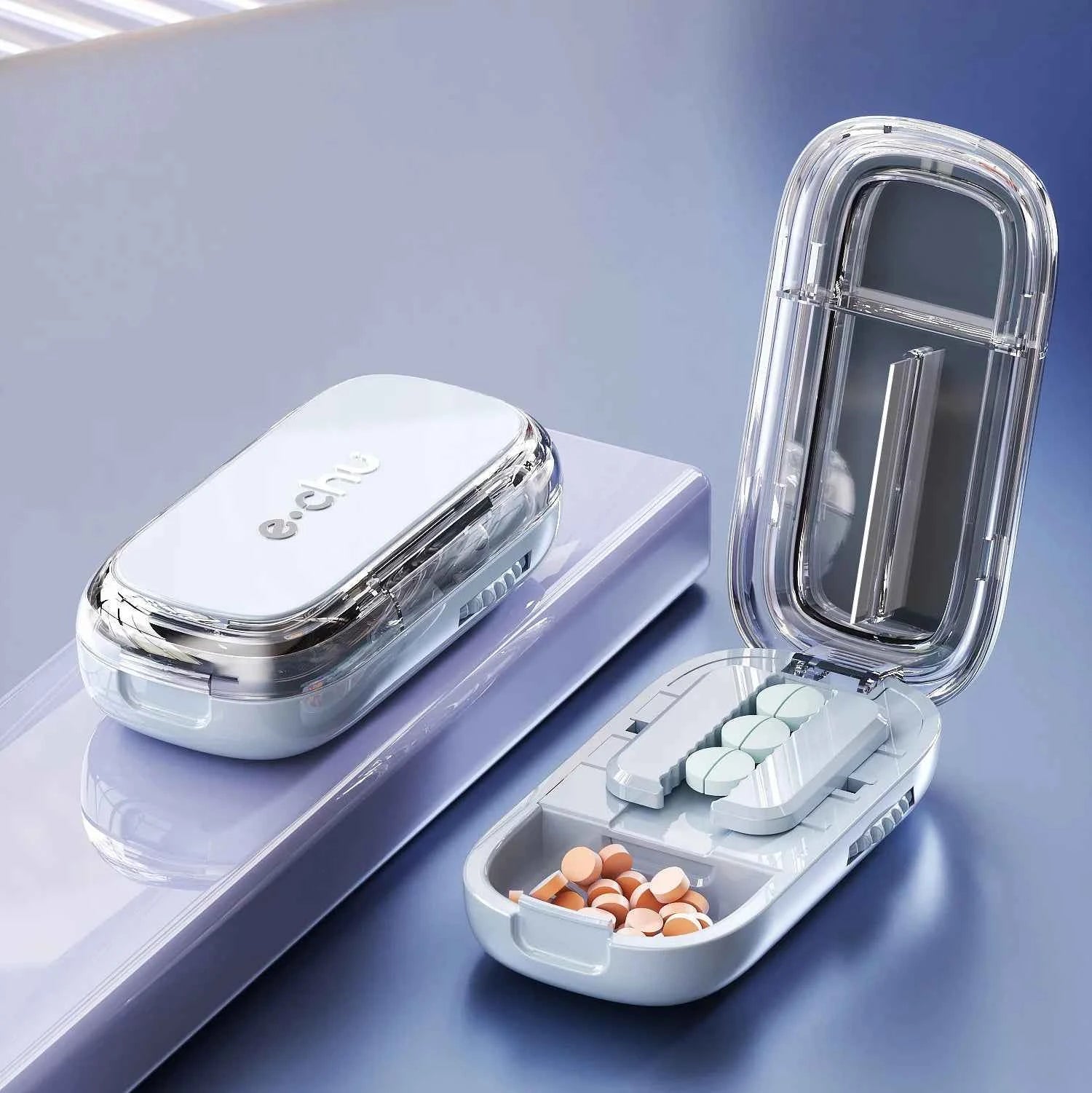 3in1 Medicine Cutter Precise Cutting Into Half / Third / Quarter Drug Divider Organizer Portable Tablet Splitting Pills Splitter