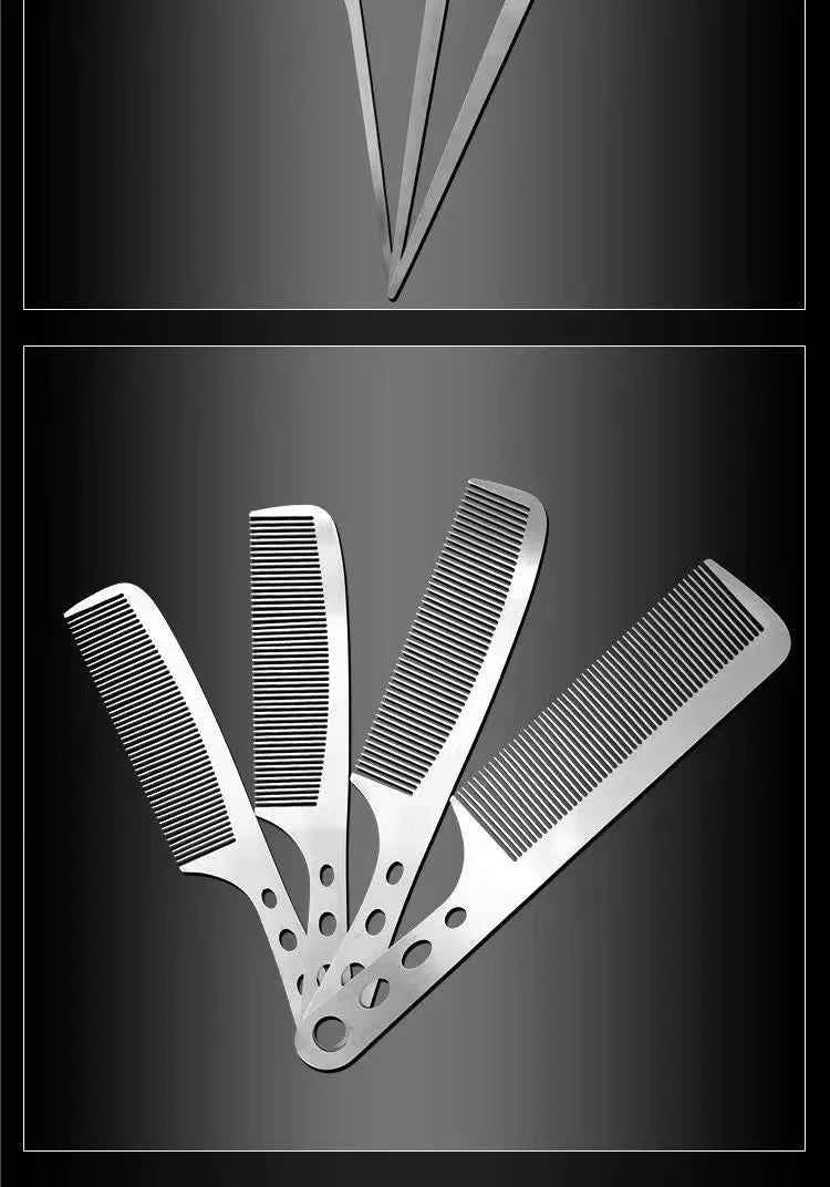 Titanium Steel Hair Comb - Ultra Thin, Anti-Static Design for Professional Barbers and Stylish Men