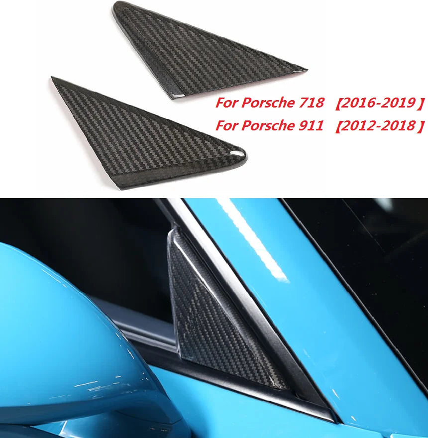 Carbon Fiber Car A Pillar Trim For Porsche 718 911 2013-2021
