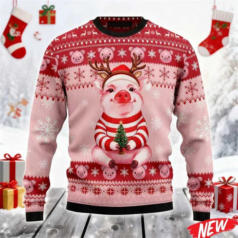 2026 Ugly Christmas Sweater For Men Cute Animal Pig Pattern Oversized Sweatshirt Family New Year Holiday Round Neck Hoodie The jack market .AU The jack market .AU Men Fashion $ 40 14:365458#Swea-ZXA68967;5:100014065