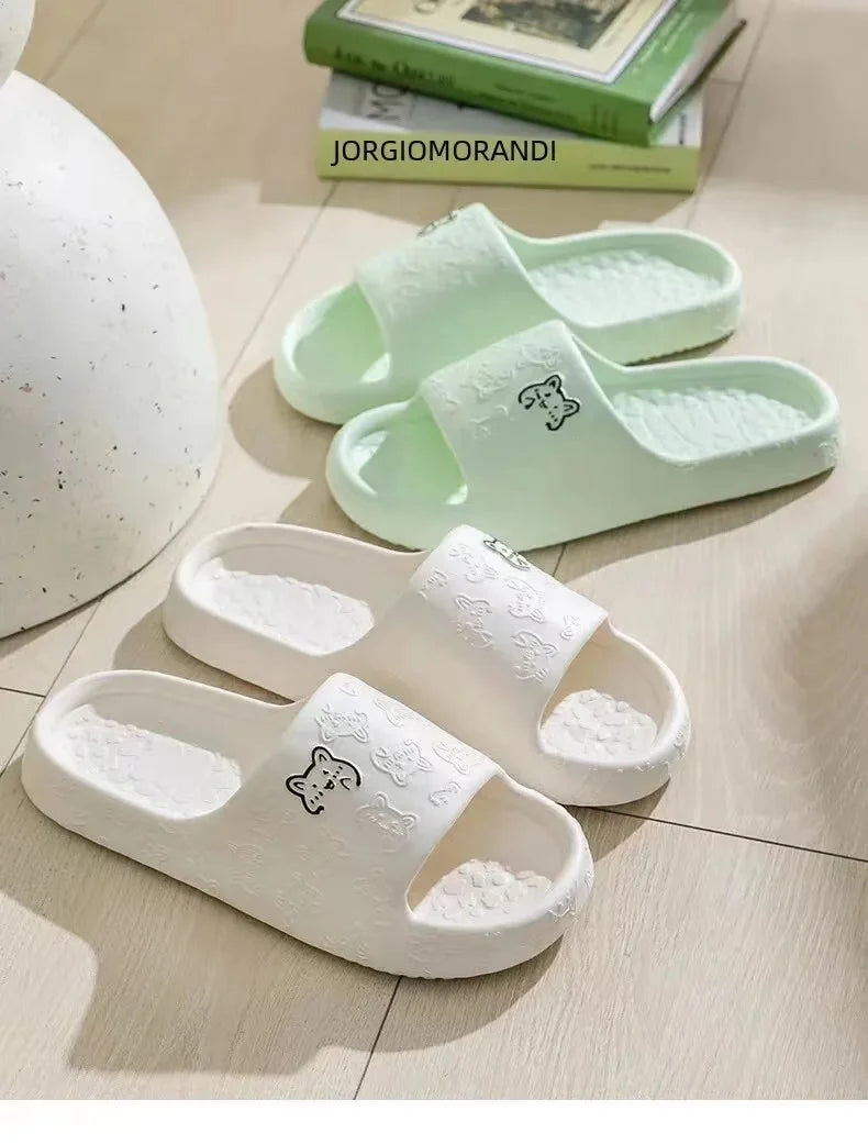 Women Summer EVA Slippers Indoor Home Bath Non Slip Soft Wide Comfort Couple Slippers Unisex Outdoor Beach Flip Flops Men Slides