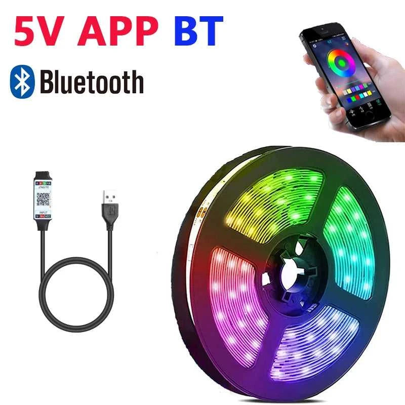 RGB 5050 DC5V USB 24Keys Bluetooth Led Strip Lights Tape With Remote Control Color Change Lamp for Christmas Bedroom Decoration The jack market .AU The jack market .AU Home $ 69 136:200004891#BT 24K;14:29#Not waterproof;380:6288#30m
