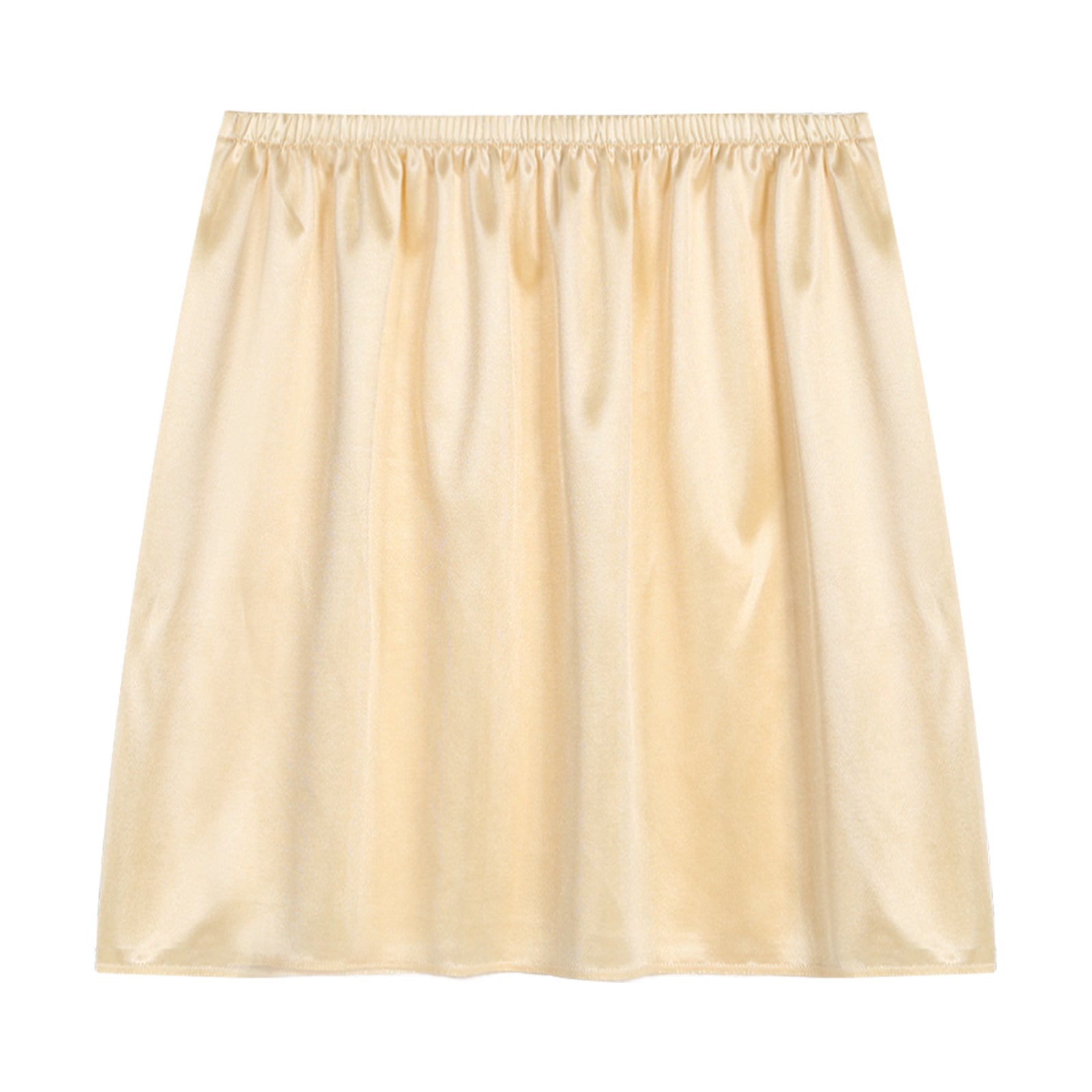 Womens Petticoat Skirt Solid Half Slip Underskirt Summer Elastic Waist Inner Lining Midi Skirt Long Underskirt for Party Dress