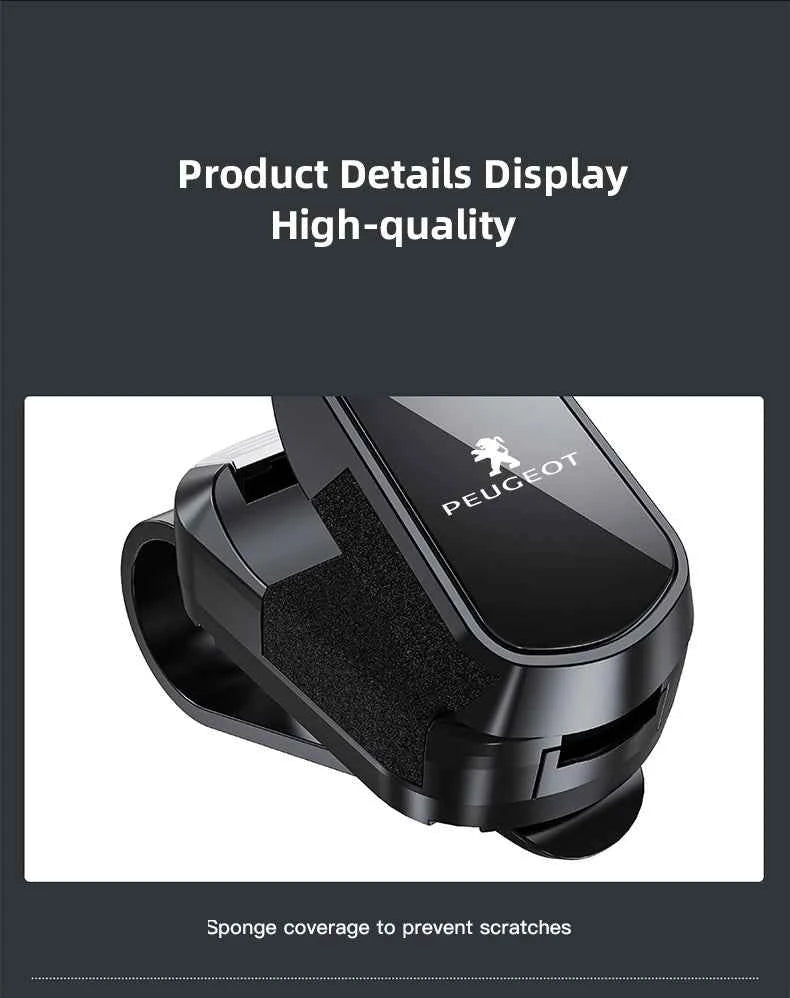 Mirror Style Car Sun Visor Glasses Holder Sunglasses Clip For Peugeot 206 307 308 3008 207 208 407 4008 408 508 2008 5008 301