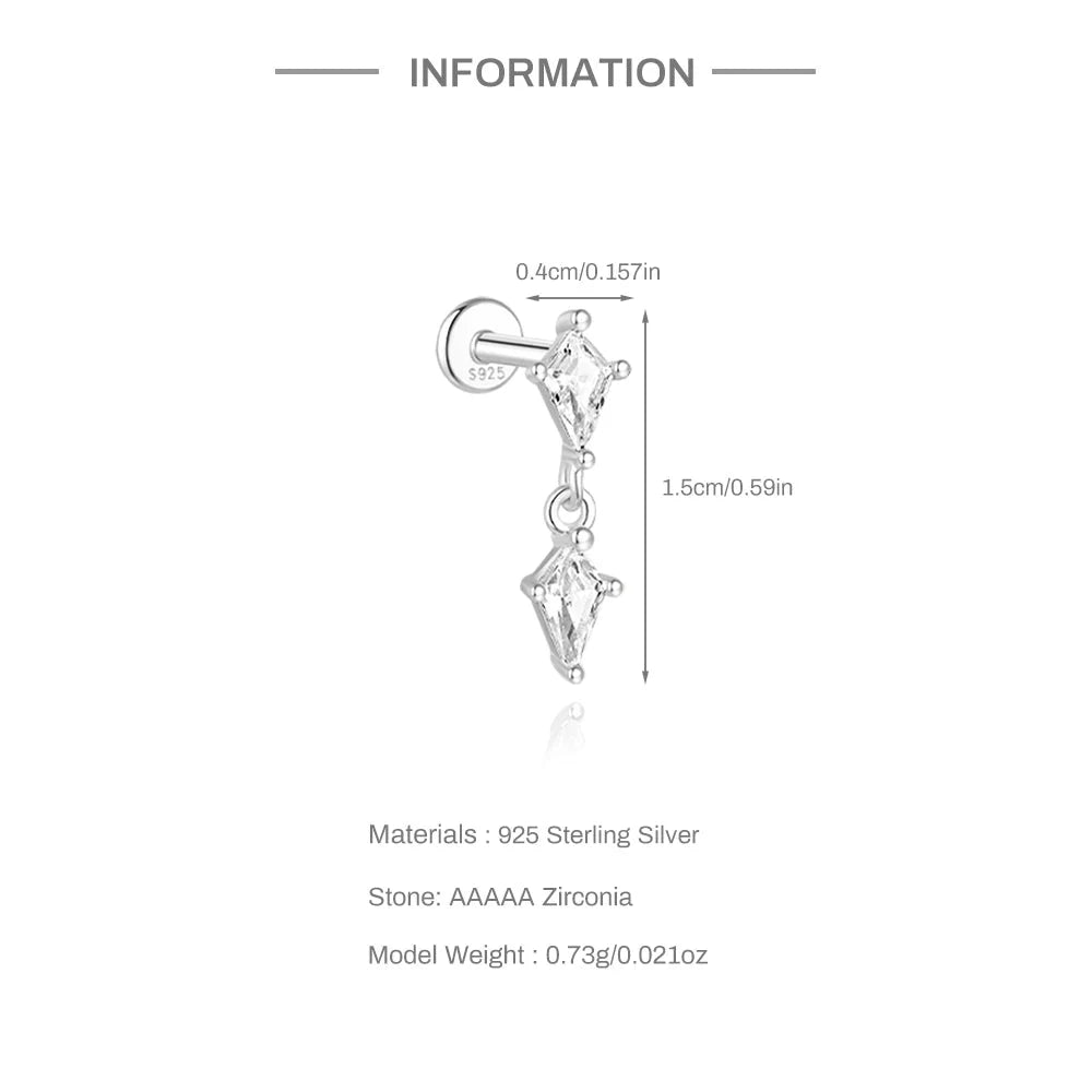 AIDE 925 Sterling Silver 1Pc Mini Shiny Heart/WaterDrop For Women Cartilage Piercing Earring INS Classic Pendant Tassel Gifts The jack market .AU The jack market .AU Jewellery & Chains $ 54 200000226:200006154#26;200001034:361180#1 piece