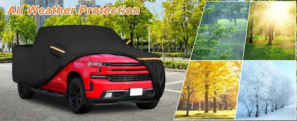 Custom Outdoor Waterproof Car Covers For Chevrolet Silverado 1500 Crew Cab 6.6ft Bed Waterproof All Weather Pickup Truck Cover
