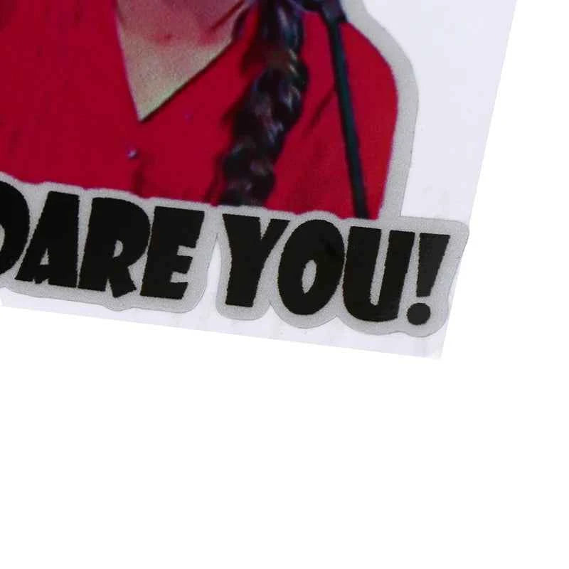 2pcs 8*8cm How Dare You Greta Thunberg Vinyl Decal Sticker Window Truck Car