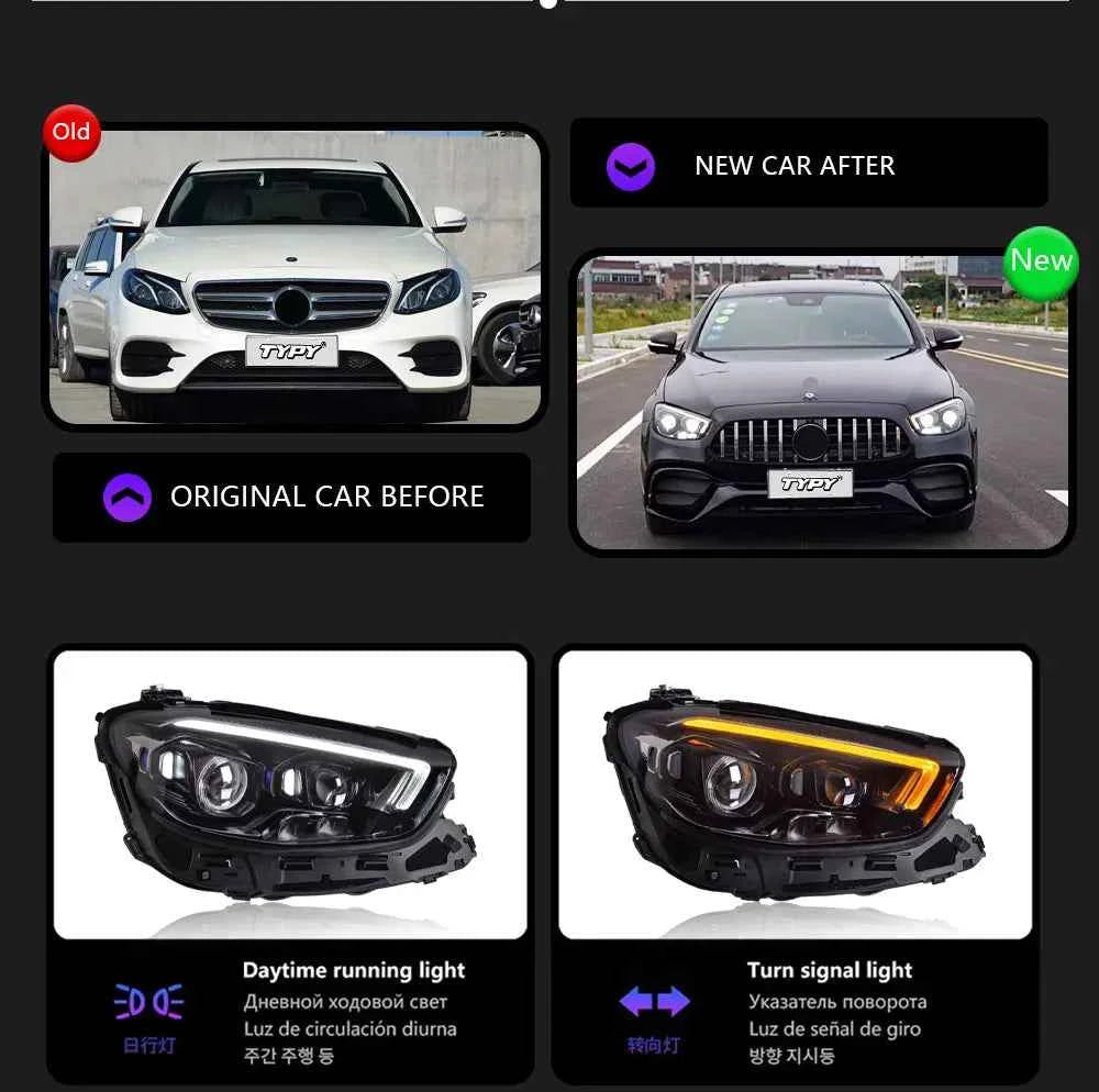 TYPY Car Lights For Benz E-Class W213 Headlights 2016-2023 LED Lamps Daytime Running Lights Dynamic Turn Signal Auto Accessories
