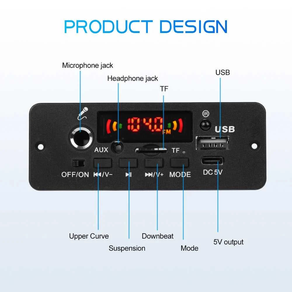 Bluetooth 5.0 10W Amplifier MP3 Decoder Board Wireless Music Player 5V Car FM Radio Module USB TF for Music Subwoofer Speaker The jack market .AU The jack market .AU Home $ 50 14:193#2X5W