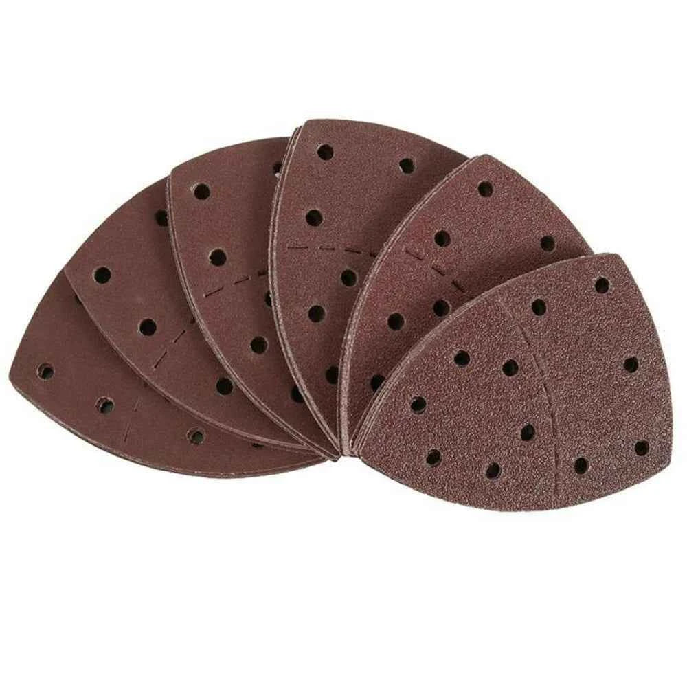 BrandName Triangle Sandpaper Pads - 10Pcs Durable 11-Hole Design for Precision DIY Projects & Orbital Sanders
