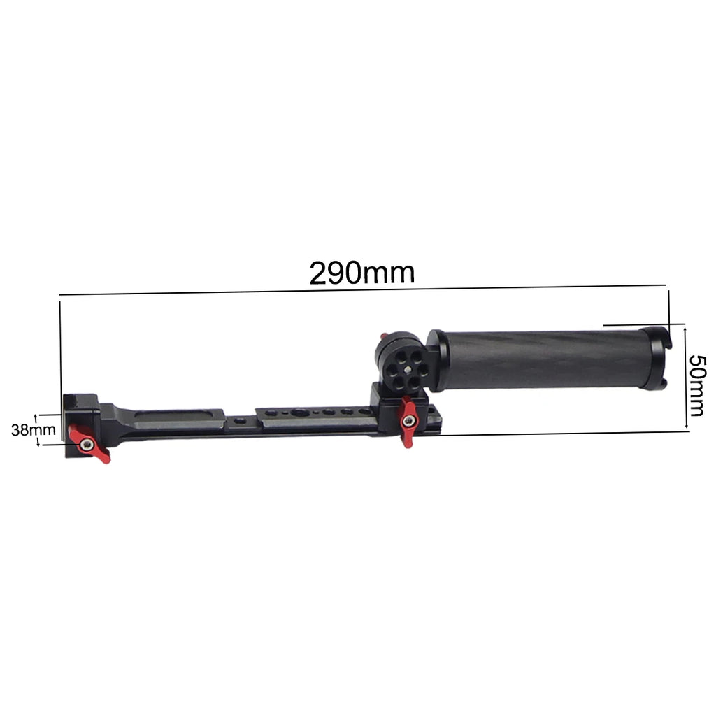 Carbon Fiber L Bracket Handle Grip Foldable Cold Shoe Mount Clamp for DJI Ronin RS3 RS4 Mini RS2 RSC2 Handheld Gimbal Stabilizer