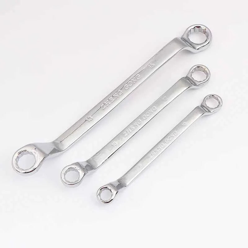 Multifunctional Double-ended Offset Ring Spanner - Heat Treated Hardened Box End Wrench for Auto Repair