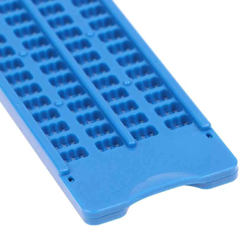 1Set 4 Lines 28 Cells Practical School Plastic Braille Portable Writing Slate Wth Stylus Green Blue School Study Supplies