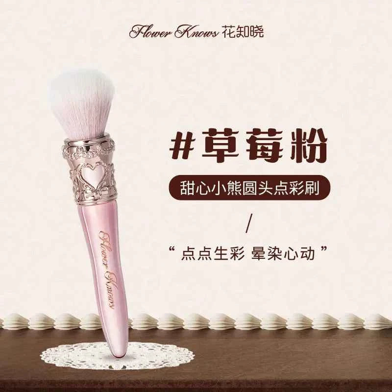 Flower KnowShell Jewel Butterfly Blush Brush - Cloud-Shaped Angled Bristles for Flawless Application