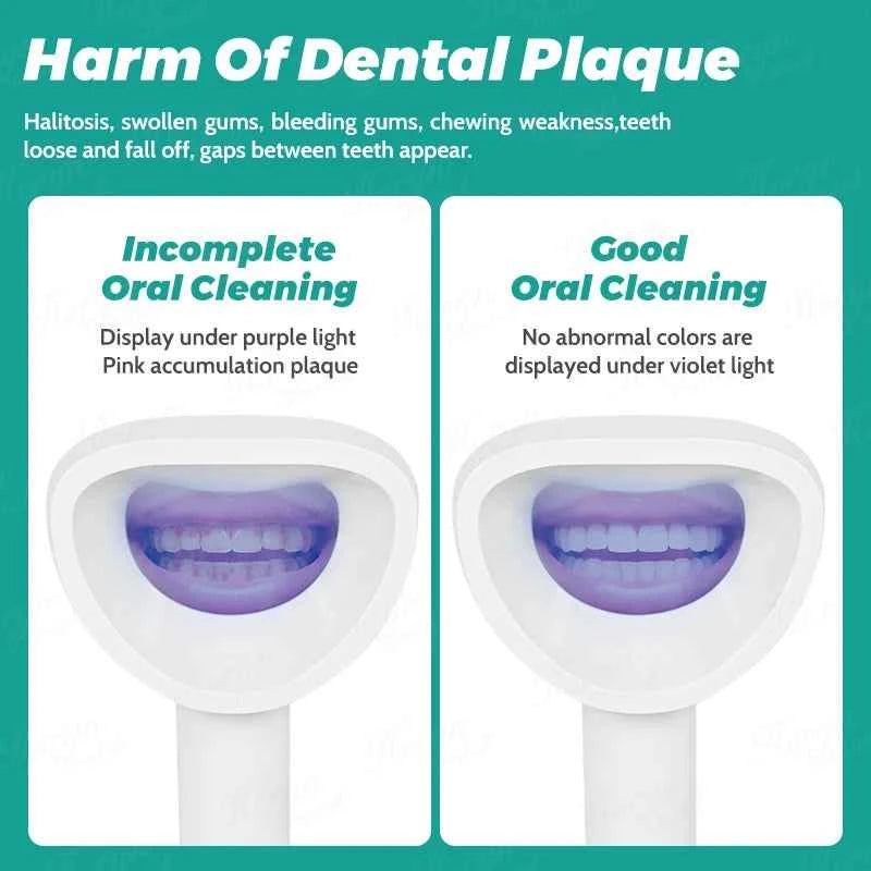 BrightSmile Plaque Detector - Portable Tool for Effortless Home Oral Hygiene for Adults & Kids