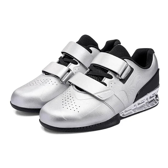 New Hook Loop Gym Weight Lifting Boots for Men Women Athletic Golden Sliver Deep Squat Shoes Balance Pro Fitness Sneakers