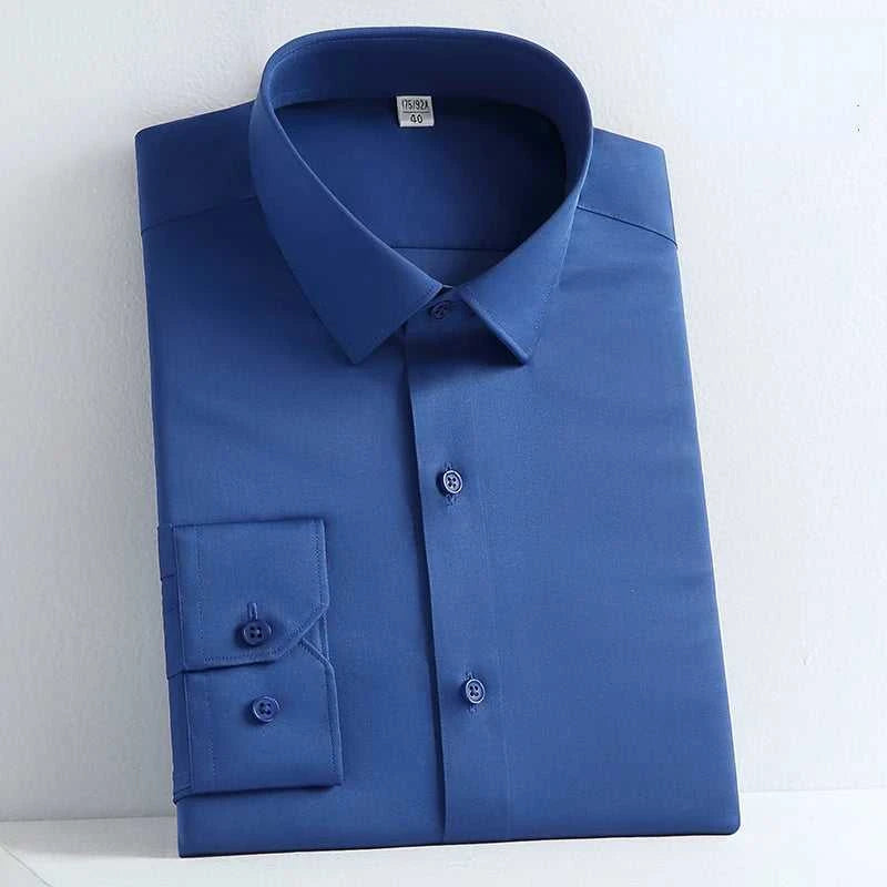 New Spring and Autumn Social Dress Ice Silk Long Sleeve Men's Shirt Business No Iron Casual Fit Pure White High Quality The jack market .AU The jack market .AU Men Fashion $ 41 14:771#21;5:100013888