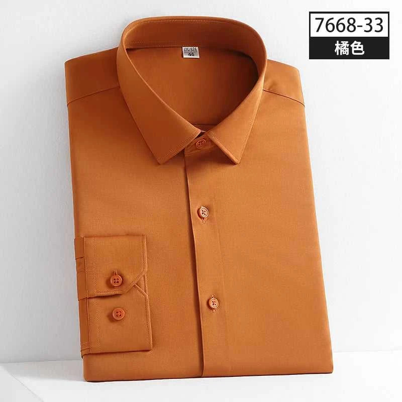 New Spring and Autumn Social Dress Ice Silk Long Sleeve Men's Shirt Business No Iron Casual Fit Pure White High Quality The jack market .AU The jack market .AU Men Fashion $ 41 14:771#21;5:100013888