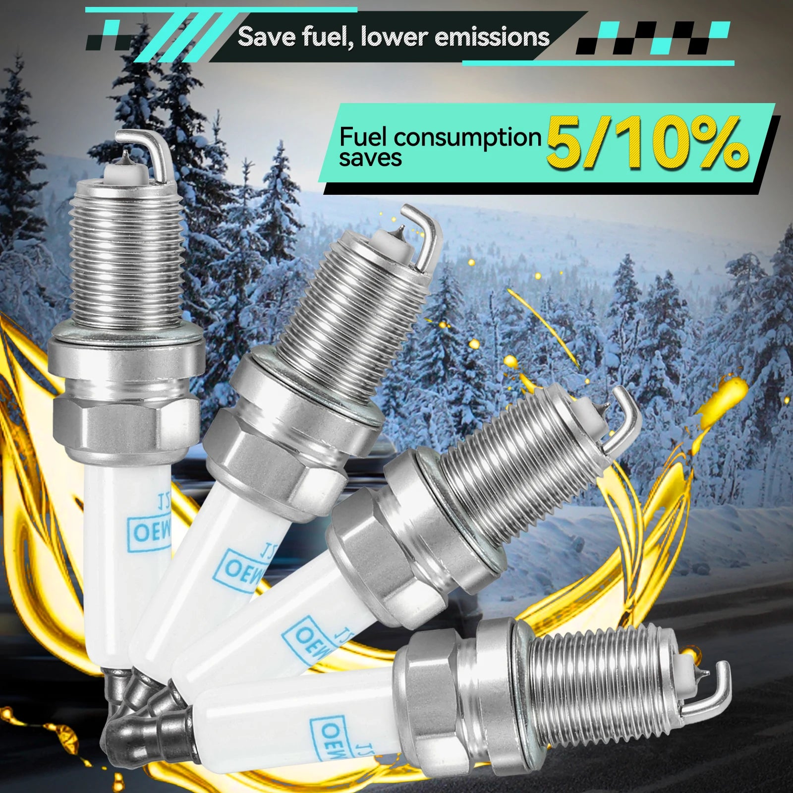 4Pcs OEMASSIVE 55576026 Iridium Spark Plugs （1.4L L4）For Chevrolet Trax Sonic Cruze 2011-2015 Opel ASTRA CORSA INSIGNIA Vauxhall
